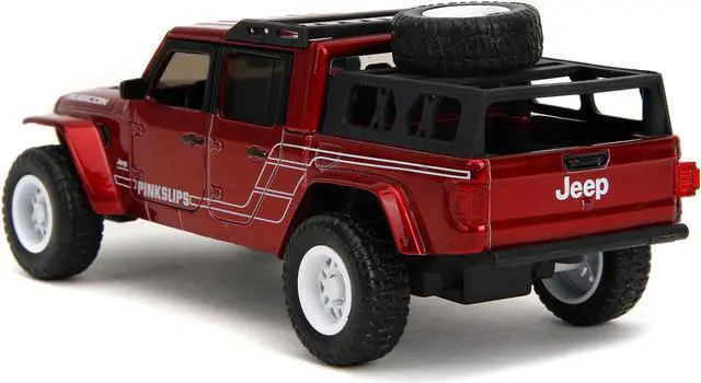 Alt view image 6 of 11 - 2020 Jeep Gladiator Pickup Truck Candy Red "Pink Slips" Series 1/32 Diecast Model Car by Jada