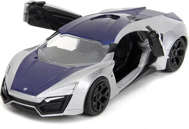 Alt view image 2 of 11 - Lykan Hypersport Silver Metallic and Purple "Pink Slips" Series 1/32 Diecast Model Car by Jada