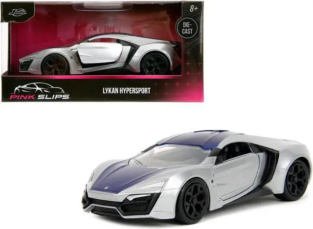 Main image of Lykan Hypersport Silver Metallic and Purple "Pink Slips" Series 1/32 Diecast Model Car by Jada