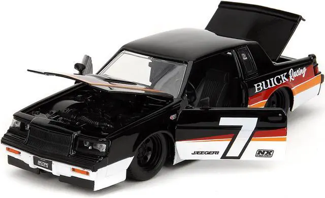 Alt view image 2 of 11 - 1987 Buick Grand National #7 "Buick Racing" Black and White with Stripes "Bigtime Muscle" Series 1/24 Diecast Model Car by Jada