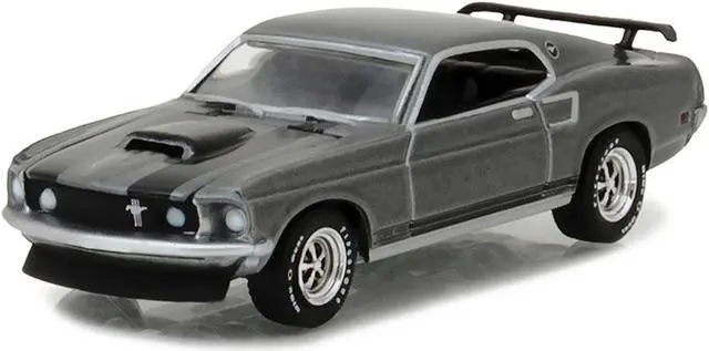 Alt view image 2 of 3 - 1969 Ford Mustang Boss 429 Gray Metallic with Black Stripes "John Wick" (2014) Movie 1/64 Diecast Model Car by Greenlight