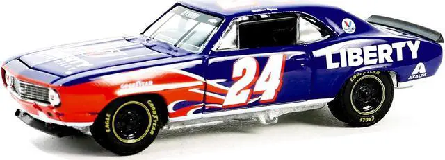 Alt view image 2 of 6 - 1969 Chevrolet Camaro #24 "William Byron" Blue with Flame Graphics "Hobby Exclusive" Series 1/64 Diecast Model Car by Greenlight