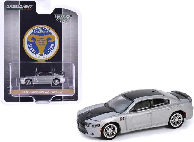 Main image of 2018 Dodge Charger SRT 392 Silver Metallic w/Black Stripe "Mr. Norm Heritage GSS Charger" 1/64 Diecast Model Car by Greenlight