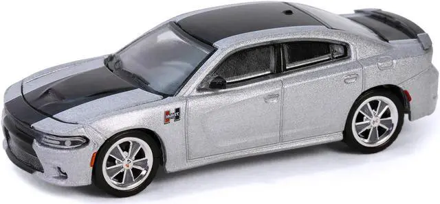 Alt view image 2 of 6 - 2018 Dodge Charger SRT 392 Silver Metallic w/Black Stripe "Mr. Norm Heritage GSS Charger" 1/64 Diecast Model Car by Greenlight