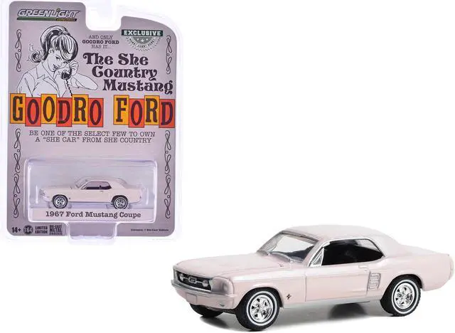 Main image of 1967 Ford Mustang Coupe "She Country Special" Bermuda Sand "Hobby Exclusive" Series 1/64 Diecast Model Car by Greenlight