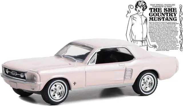 Alt view image 3 of 6 - 1967 Ford Mustang Coupe "She Country Special" Bermuda Sand "Hobby Exclusive" Series 1/64 Diecast Model Car by Greenlight