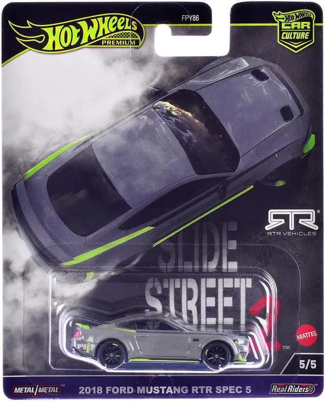 Main image of 2018 Ford Mustang RTR Spec 5 Gray "Slide Street 2" Series Diecast Model Car by Hot Wheels