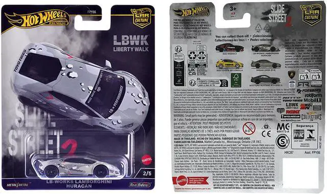 Alt view image 3 of 3 - Lamborghini Huracan LB-Works Gray with Graphics "Slide Street 2" Series Diecast Model Car by Hot Wheels