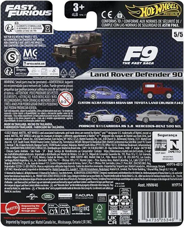 Alt view image 2 of 3 - Land Rover Defender 90 Black "F9" (2021) Movie "Fast & Furious" Series Diecast Model Car by Hot Wheels