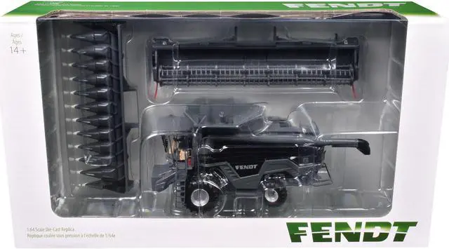 Fendt Ideal Combine with Grain Head and 12 Row Corn Head Gray