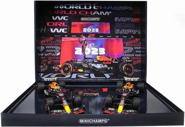 Alt view image 3 of 3 - Red Bull Racing RB19 #1 "Oracle" F1 "Qatar GP" (2023) Set of 2 Cars Limited Edition 1/18 Diecast Model Cars by Minichamps