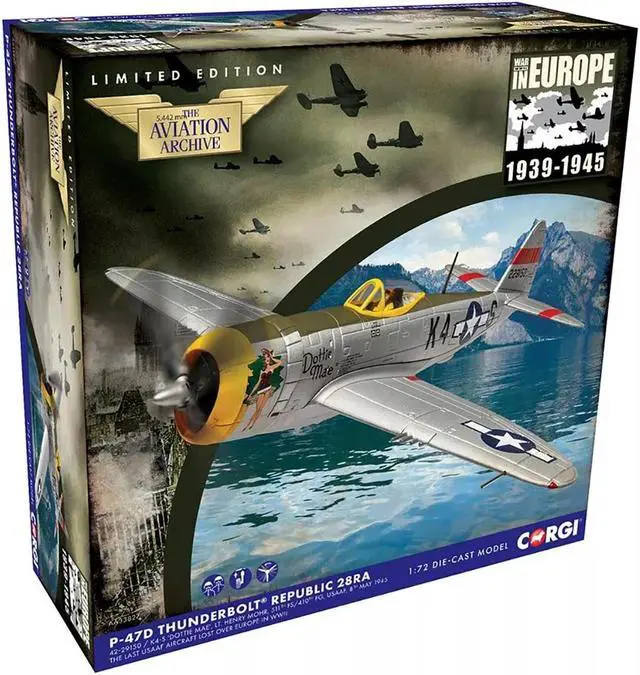 Alt view image 3 of 3 - Republic P-47D Thunderbolt 28RA Fighter Aircraft "Dottie Mae" (1945) US Army Air Forces 1/72 Diecast Model by Corgi
