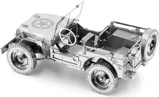 Alt view image 3 of 6 - Model Kit Willys Overland Jeep (Challenging Difficulty) Steel Model by Metal Earth