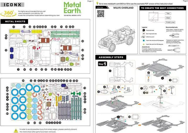 Alt view image 4 of 6 - Model Kit Willys Overland Jeep (Challenging Difficulty) Steel Model by Metal Earth