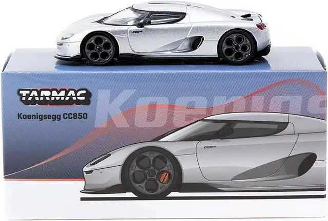 Alt view image 3 of 3 - Koenigsegg CC850 Silver Metallic "Global64" Series 1/64 Diecast Model Car by Tarmac Works