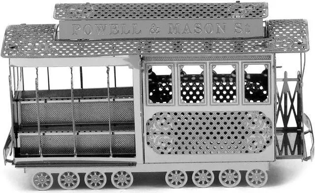 Alt view image 2 of 6 - Model Kit San Francisco Cable Car "Powel & Mason St" (Easy Difficulty) Steel Model by Metal Earth