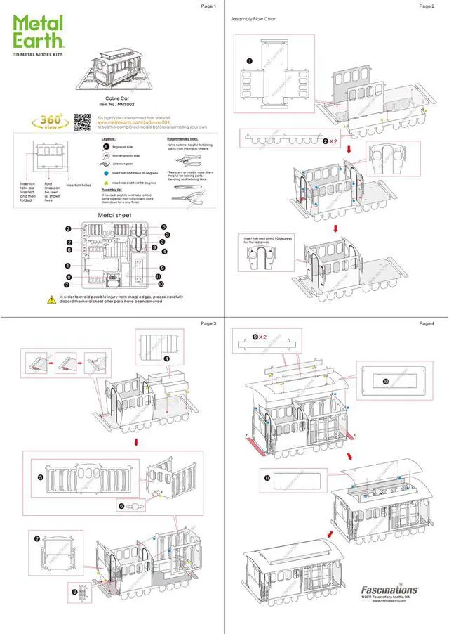 Alt view image 5 of 6 - Model Kit San Francisco Cable Car "Powel & Mason St" (Easy Difficulty) Steel Model by Metal Earth
