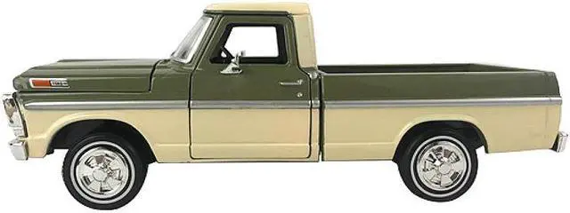 Alt view image 4 of 4 - 1969 Ford F-100 Pickup Truck Light Green and Cream 1/24 Diecast Model Car by Motormax