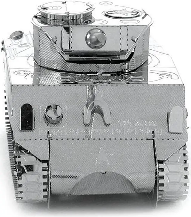 Alt view image 4 of 6 - Model Kit American Sherman Tank (Moderate Difficulty) Steel Model by Metal Earth