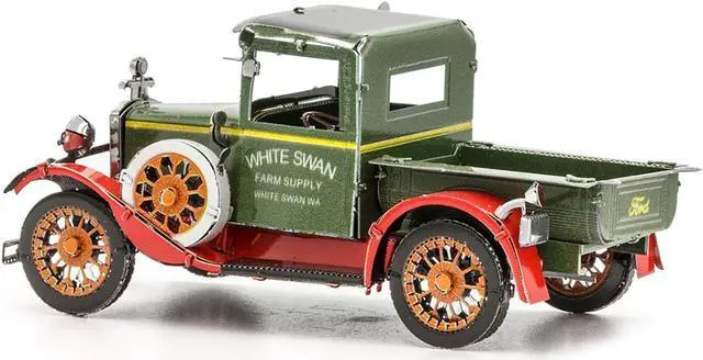 Alt view image 2 of 6 - Model Kit 1931 Ford Model A Pickup Truck Green (Moderate Difficulty) Steel Model by Metal Earth