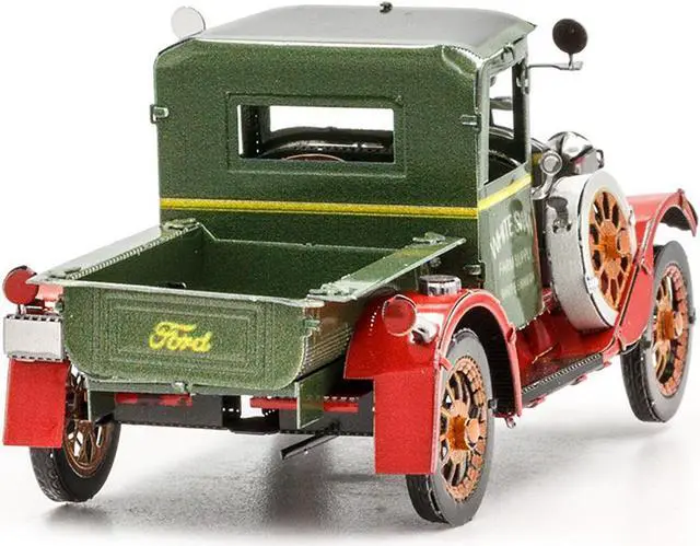 Alt view image 3 of 6 - Model Kit 1931 Ford Model A Pickup Truck Green (Moderate Difficulty) Steel Model by Metal Earth