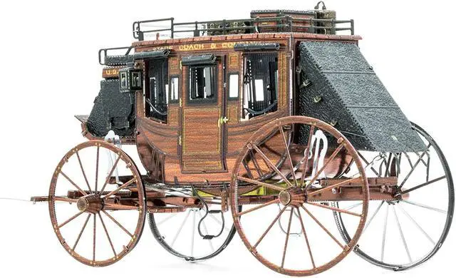 Alt view image 2 of 5 - Model Kit Wild West Stagecoach (Moderate Difficulty) Steel Model by Metal Earth