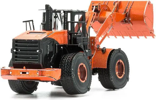 Alt view image 4 of 6 - Model Kit Wheel Loader Orange and Black (Challenging Difficulty) Steel Model by Metal Earth