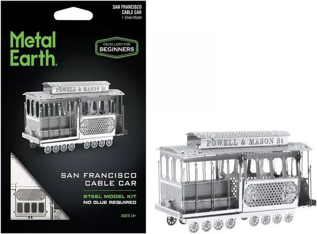 Main image of Model Kit San Francisco Cable Car "Powel & Mason St" (Easy Difficulty) Steel Model by Metal Earth