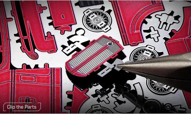 Alt view image 3 of 5 - Model Kit 1934 Packard Twelve Convertible Red with Tan Soft Top (Moderate Difficulty) Steel Model by Metal Earth