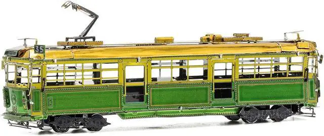 Alt view image 2 of 5 - Model Kit Melbourne W-class Tram Green and Gold (Moderate Difficulty) Steel Model by Metal Earth