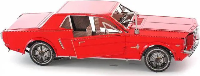 Alt view image 2 of 6 - Model Kit 1965 Ford Mustang Red (Moderate Difficulty) Steel Model by Metal Earth