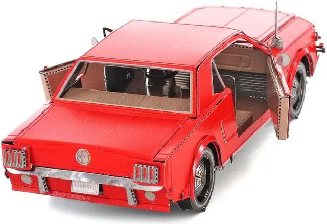 Alt view image 3 of 6 - Model Kit 1965 Ford Mustang Red (Moderate Difficulty) Steel Model by Metal Earth