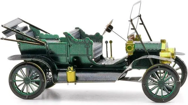 Alt view image 2 of 5 - Model Kit 1908 Ford Model T Dark Green (Moderate Difficulty) Steel Model by Metal Earth