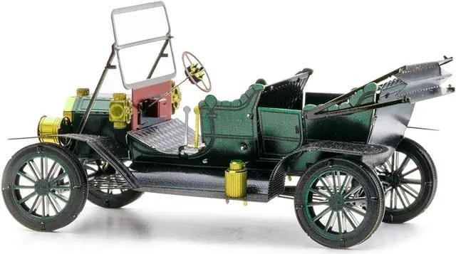 Alt view image 3 of 5 - Model Kit 1908 Ford Model T Dark Green (Moderate Difficulty) Steel Model by Metal Earth