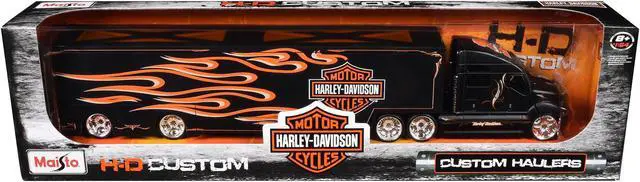 Main image of Harley Davidson Custom Hauler Trailer Black "Custom Haulers" Series 1/64 Diecast Model by Maisto