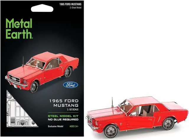 Main image of Model Kit 1965 Ford Mustang Red (Moderate Difficulty) Steel Model by Metal Earth