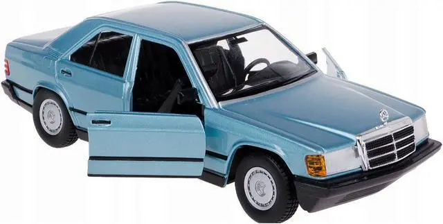 Alt view image 3 of 3 - Mercedes-Benz 190 E 2.6 Blue Metallic 1/24 Diecast Model Car by Bburago