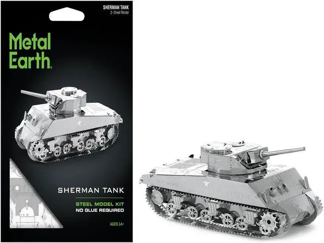 Main image of Model Kit American Sherman Tank (Moderate Difficulty) Steel Model by Metal Earth
