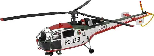 Alt view image 2 of 4 - Aerospatiale Alouette III Helicopter "Polizeifliegerstaffel Nordrhein-Westfalen" White w/Red & Green 1/72 Diecast Model by Herpa