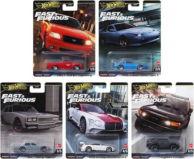 Main image of "Fast & Furious" 2024 5 piece Set H Diecast Model Cars by Hot Wheels