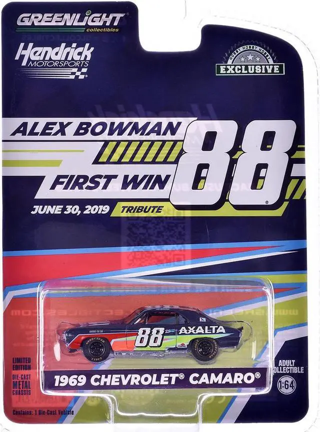 Alt view image 3 of 6 - 1969 Chevrolet Camaro #88 "Hendrick Motorsports First Win Tribute" Dark Blue with Graphics 1/64 Diecast Model Car by Greenlight