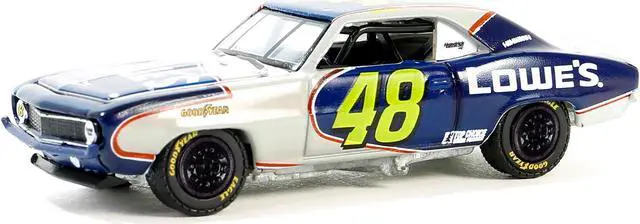 Alt view image 2 of 6 - 1969 Chevrolet Camaro #48 "Hendrick Motorsports" Dark Blue and White w/Graphics 1/64 Diecast Model Car by Greenlight