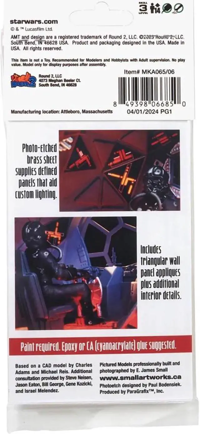 Alt view image 2 of 3 - "Star Wars: A New Hope" Tie Fighter Model Kit 1/32 Scale by MKA065