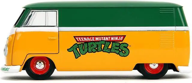 Alt view image 3 of 11 - 1961 Volkswagen Bus "Teenage Mutant Ninja Turtles" Green and Yellow with White Interior 1/32 Diecast Model Car by Jada