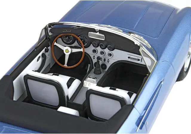 Alt view image 3 of 6 - 1966 Ferrari 365 California Convertible S/N 08347 "Geneve Motor Show" Light Blue Metallic w/DISPLAY CASE 1/18 Model Car by BBR