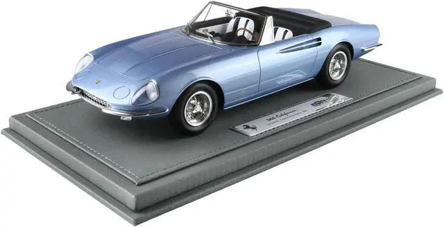 Alt view image 6 of 6 - 1966 Ferrari 365 California Convertible S/N 08347 "Geneve Motor Show" Light Blue Metallic w/DISPLAY CASE 1/18 Model Car by BBR