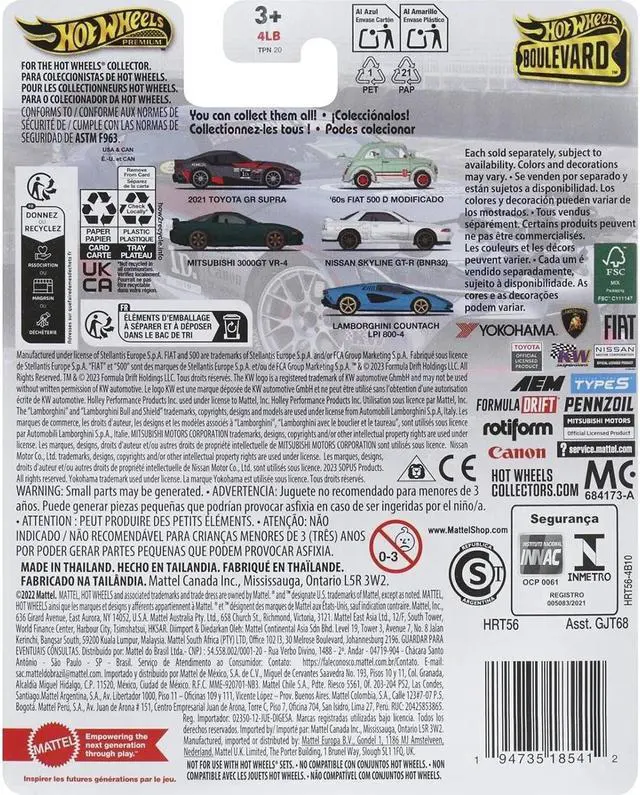 Alt view image 2 of 3 - 1960's Fiat 500 D Modificado Light Green with Stripes "Boulevard" Series Diecast Model Car by Hot Wheels