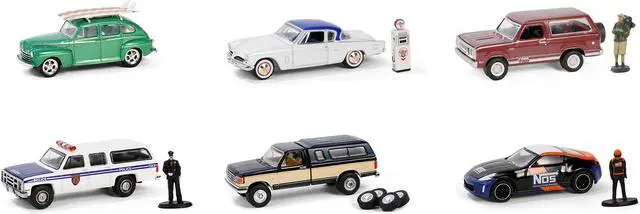 Alt view image 2 of 3 - "The Hobby Shop" Set of 6 pieces Series 16 1/64 Diecast Model Cars by Greenlight