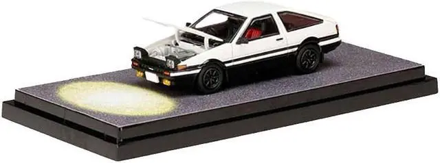 Alt view image 2 of 3 - Toyota Sprinter Trueno (AE86) RHD White and Black "Engine Mounted Model VS Wataru Akiyama" 1/64 Diecast Model Car by Hobby Japan
