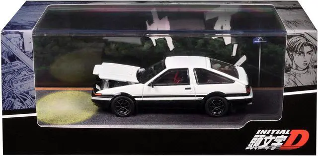 Alt view image 3 of 3 - Toyota Sprinter Trueno (AE86) RHD White and Black "Engine Mounted Model VS Wataru Akiyama" 1/64 Diecast Model Car by Hobby Japan